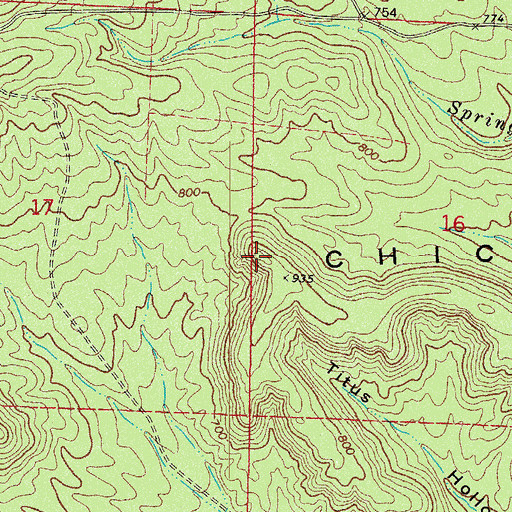 Topographic Map of Chickalah Mountain, AR