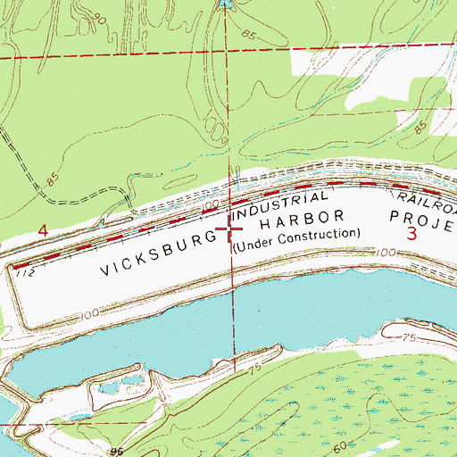Topographic Map of Vicksburg Harbor Project, MS