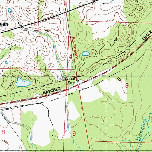 Topographic Map of Choctaw Boundary Historical Site, MS