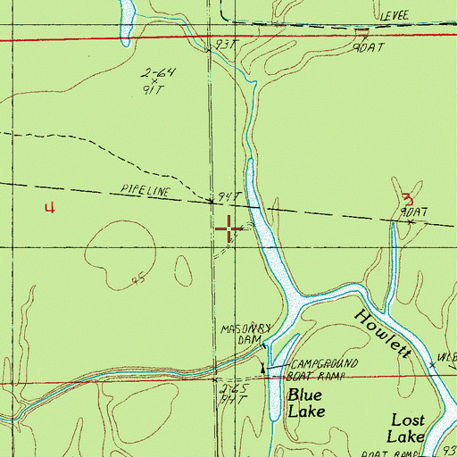 Topographic Map of Barge Lake Campground, MS