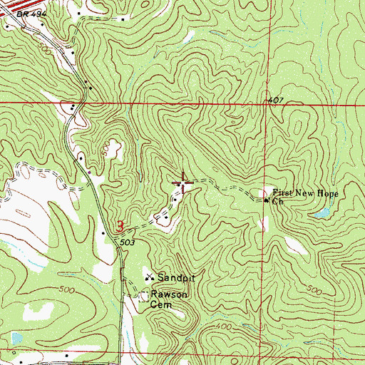 Topographic Map of Academy Hill School (historical), MS