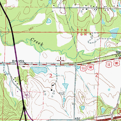 Topographic Map of Arklet (historical), MS