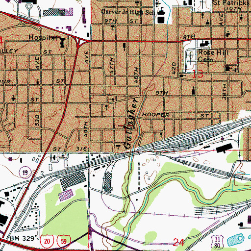 Topographic Map of Bethel Baptist Church, MS