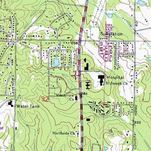 Topographic Map of Christ Lutheran Church, MS