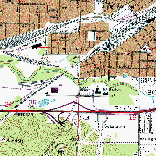 Topographic Map of Church of God of Prophecy, MS