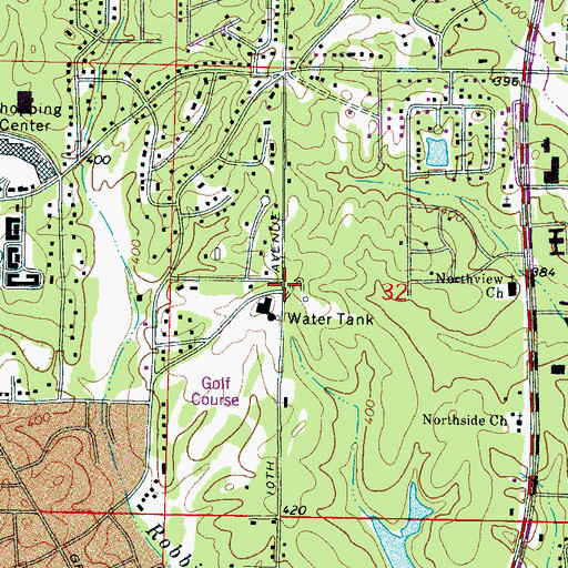 Topographic Map of Church of Jesus Name, MS