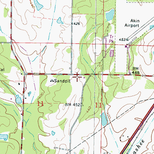 Topographic Map of Concord School (historical), MS
