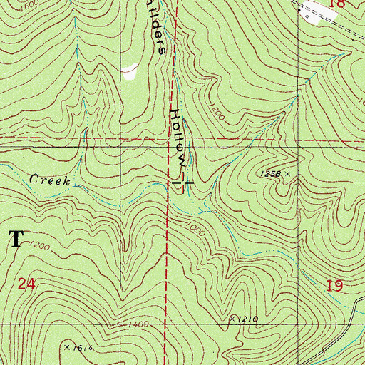 Topographic Map of Childers Hollow, AR