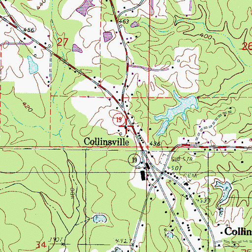 Topographic Map of First Baptist Church of Collinsville, MS