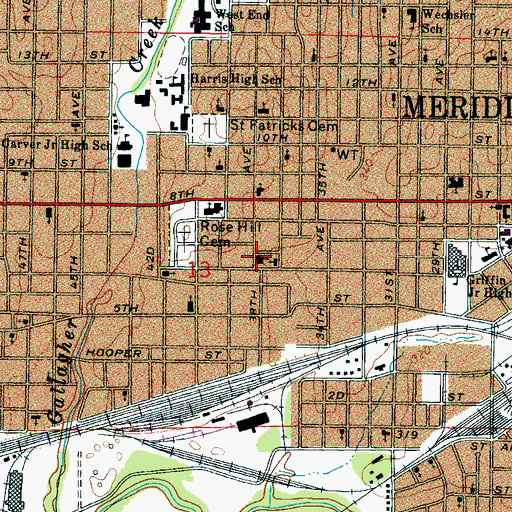 Topographic Map of First Union Baptist Church, MS