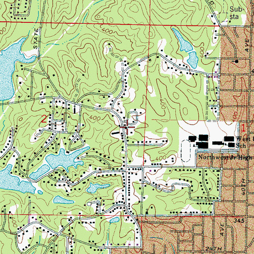 Topographic Map of Greater Meridian Baptist Church, MS