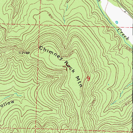 Topographic Map of Chimney Rock Mountain, AR
