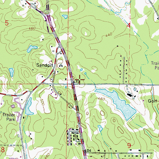 Topographic Map of Harveys Store (historical), MS