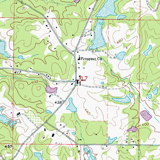 Topographic Map of Jacksons Store (historical), MS