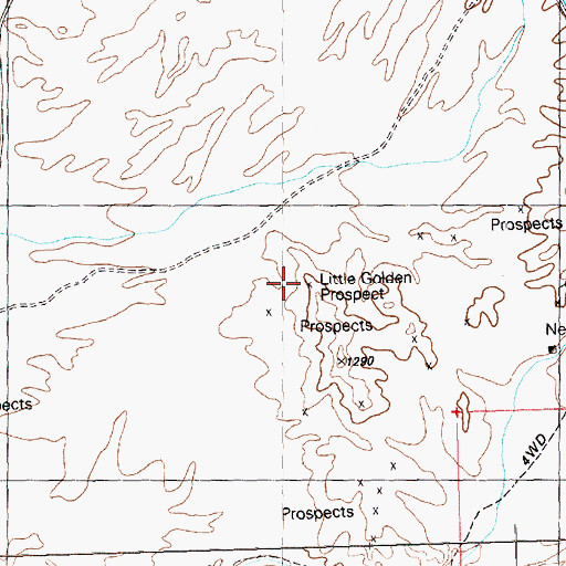 Topographic Map of Little Golden Prospect, AZ