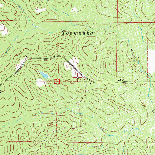 Topographic Map of Knox Mill (historical), MS