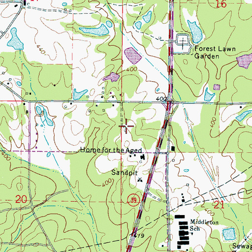 Topographic Map of Lauderdale County Home (historical), MS