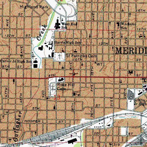 Topographic Map of Liberty Church of Mer, MS