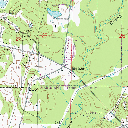 Topographic Map of Locketts Store (historical), MS