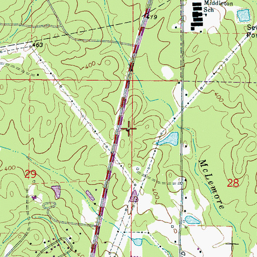 Topographic Map of Mer Church of God, MS