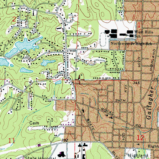 Topographic Map of Mer Parish United Methodist Church, MS