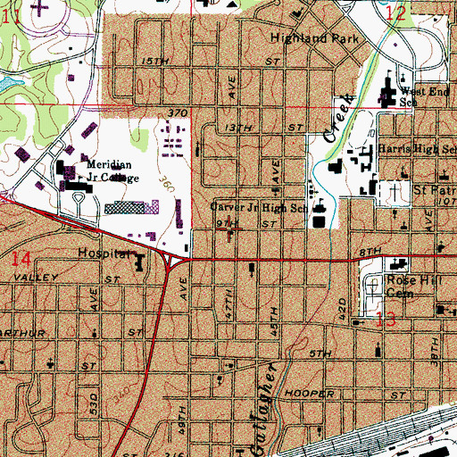 Topographic Map of Mount Olive Baptist Church, MS