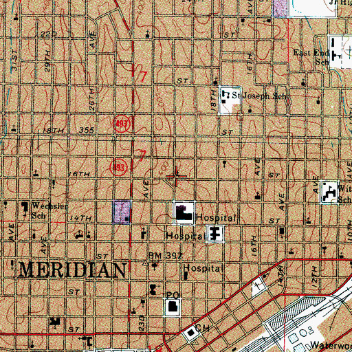 Topographic Map of New Era Baptist Church, MS