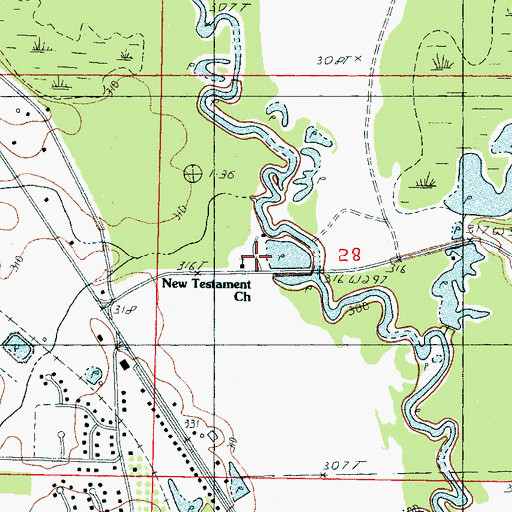 Topographic Map of New Testament Christian School, MS