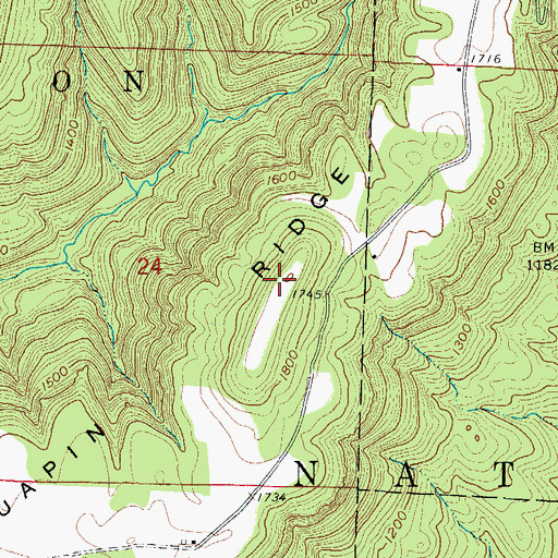Topographic Map of Chinquapin Ridge, AR