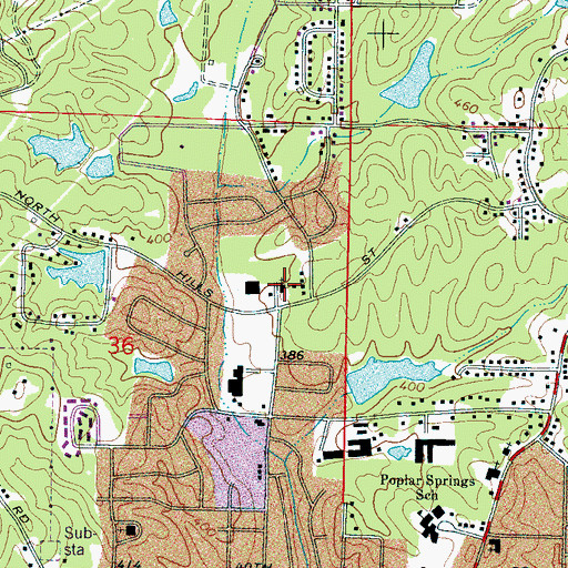 Topographic Map of Northcrest Baptist Church, MS