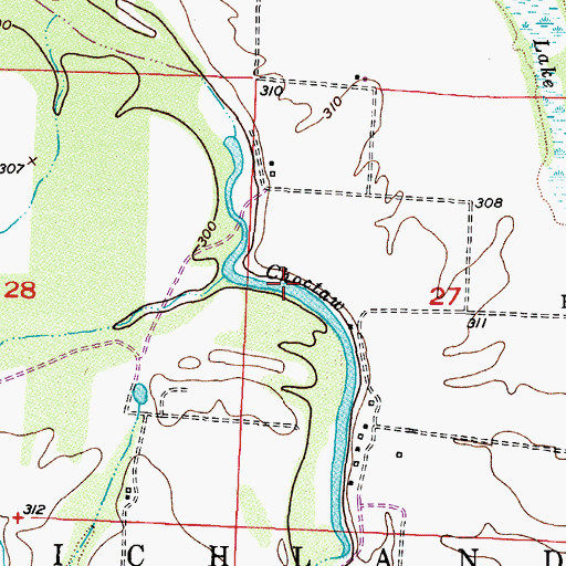 Topographic Map of Choctaw Bayou, AR