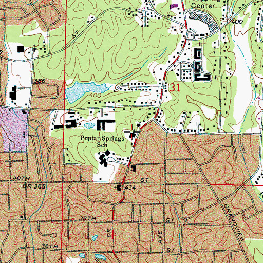 Topographic Map of Trinity Presbyterian Church, MS