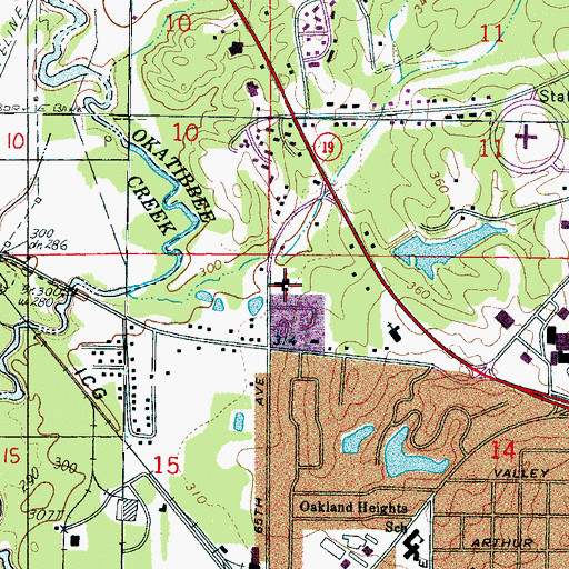 Topographic Map of Westwood Baptist Church, MS