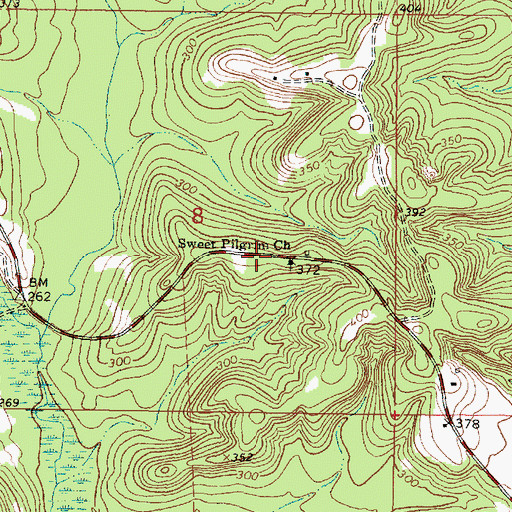 Topographic Map of Sweet Pilgrim Church, MS