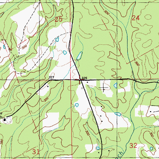 Topographic Map of Hughes Store (historical), MS