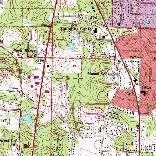 Topographic Map of Covenant Presbyterian Church, MS