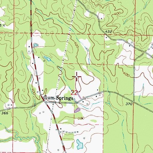 Topographic Map of Tombigbee National Forest, MS