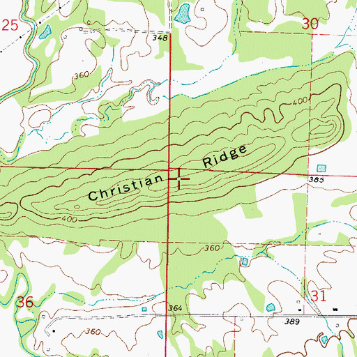 Topographic Map of Christian Ridge, AR
