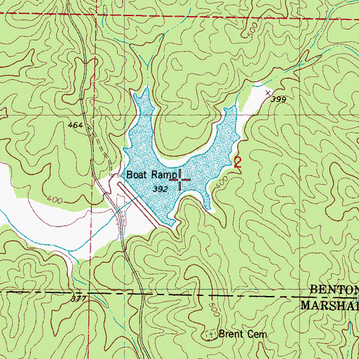 Topographic Map of Brents Lake, MS