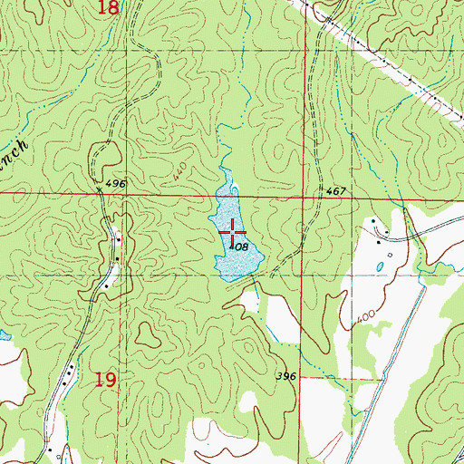 Topographic Map of Buck Rucker Lake, MS