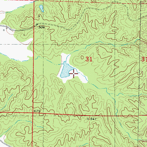 Topographic Map of Chilli Lake, MS
