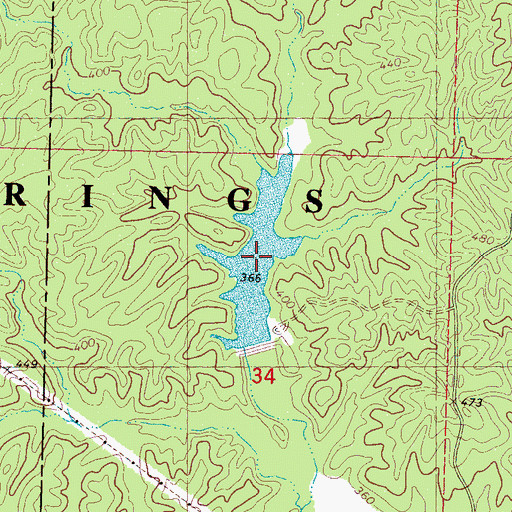 Topographic Map of Cox Lake, MS