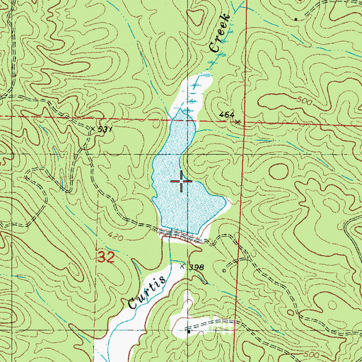 Topographic Map of Curtis Lake, MS