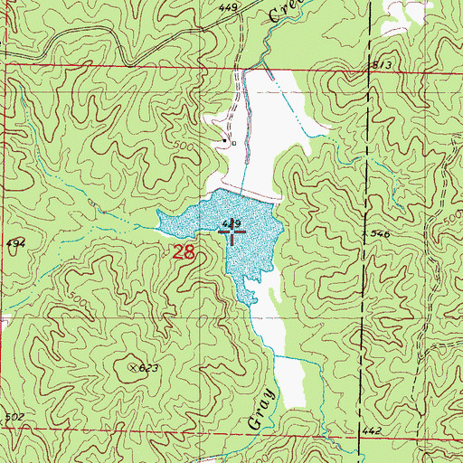 Topographic Map of Renick Lake, MS