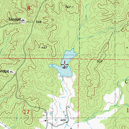 Topographic Map of Upper Pechahallee Lake, MS