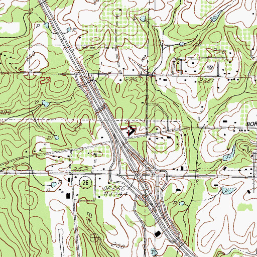 Topographic Map of Black Creek District Ranger Station, MS
