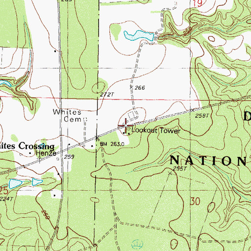 Topographic Map of Stone Lookout Tower, MS