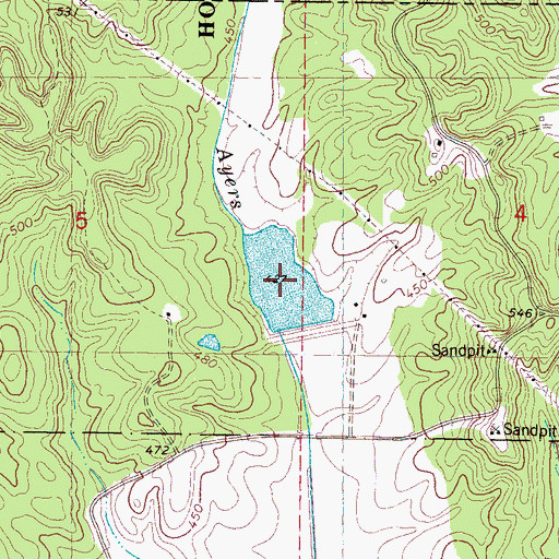 Topographic Map of Ayers Lake, MS