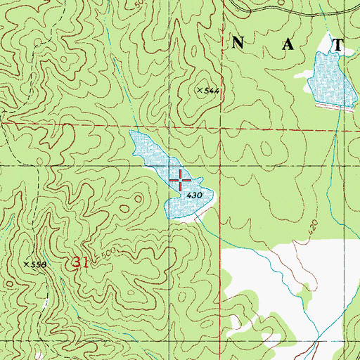 Topographic Map of Drewery Lake, MS