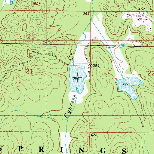 Topographic Map of Goolsby Lake, MS